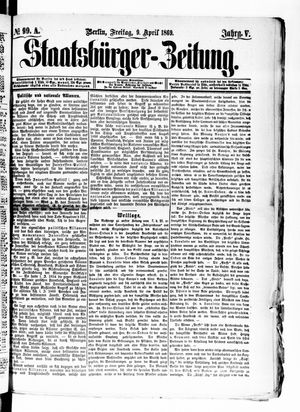 Staatsbürger-Zeitung vom 09.04.1869