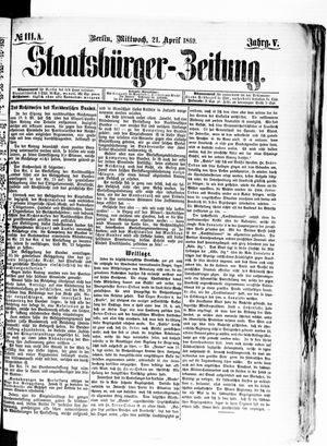 Staatsbürger-Zeitung on Apr 21, 1869