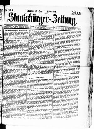 Staatsbürger-Zeitung vom 23.04.1869