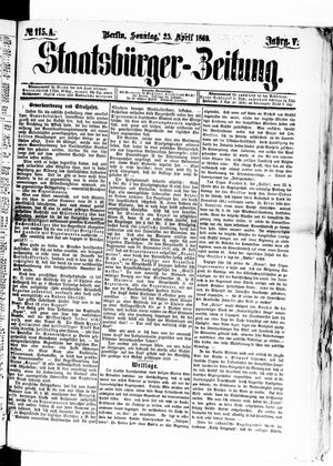 Staatsbürger-Zeitung vom 25.04.1869