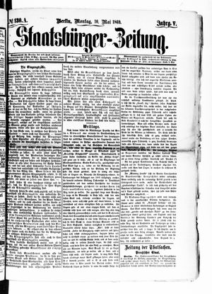 Staatsbürger-Zeitung on May 10, 1869