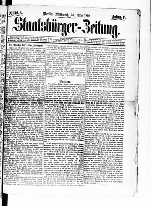 Staatsbürger-Zeitung vom 26.05.1869