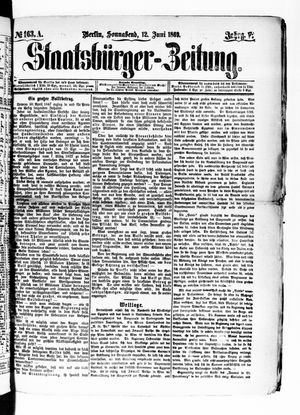 Staatsbürger-Zeitung vom 12.06.1869