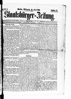 Staatsbürger-Zeitung vom 30.06.1869