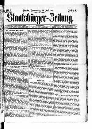 Staatsbürger-Zeitung vom 29.07.1869