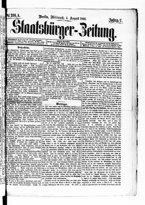 Staatsbürger-Zeitung on Aug 4, 1869
