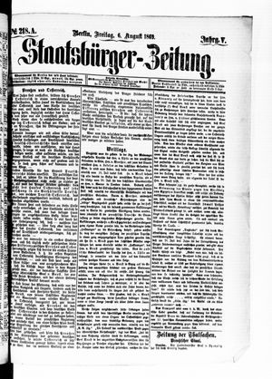 Staatsbürger-Zeitung vom 06.08.1869