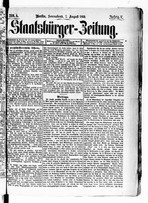 Staatsbürger-Zeitung on Aug 7, 1869