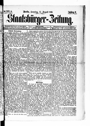 Staatsbürger-Zeitung vom 15.08.1869
