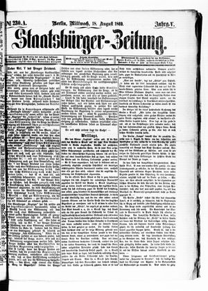 Staatsbürger-Zeitung vom 18.08.1869