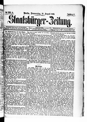 Staatsbürger-Zeitung vom 19.08.1869