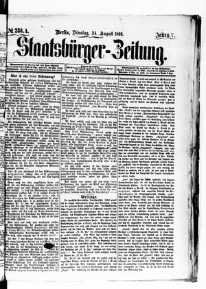 Staatsbürger-Zeitung on Aug 24, 1869