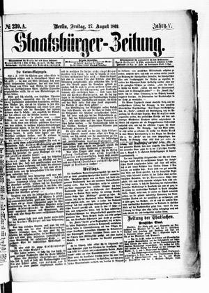 Staatsbürger-Zeitung on Aug 27, 1869