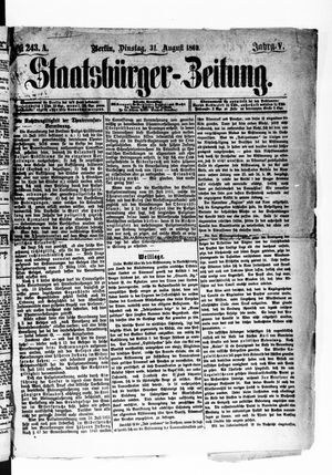 Staatsbürger-Zeitung vom 31.08.1869