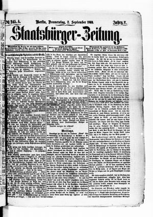 Staatsbürger-Zeitung on Sep 2, 1869