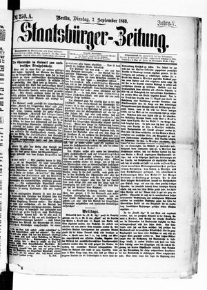Staatsbürger-Zeitung vom 07.09.1869