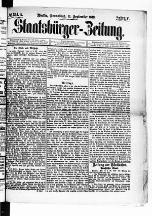 Staatsbürger-Zeitung vom 11.09.1869