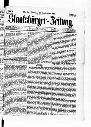 Staatsbürger-Zeitung on Sep 21, 1869