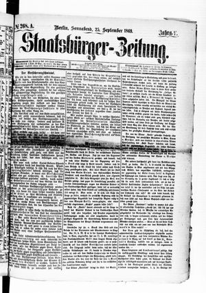 Staatsbürger-Zeitung vom 25.09.1869