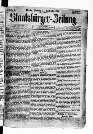 Staatsbürger-Zeitung vom 27.09.1869