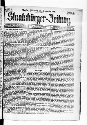 Staatsbürger-Zeitung vom 29.09.1869