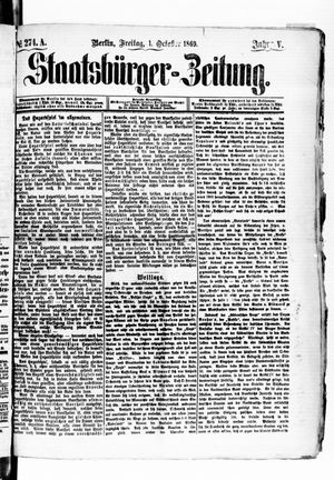 Staatsbürger-Zeitung on Oct 1, 1869