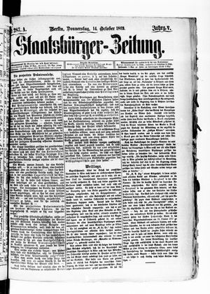 Staatsbürger-Zeitung vom 14.10.1869