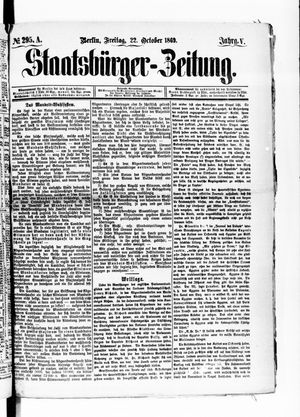 Staatsbürger-Zeitung vom 22.10.1869