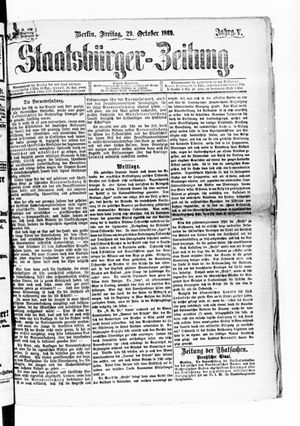 Staatsbürger-Zeitung on Oct 29, 1869