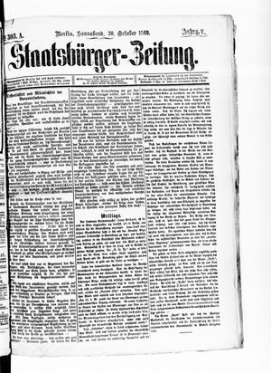 Staatsbürger-Zeitung on Oct 30, 1869