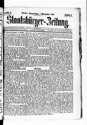 Staatsbürger-Zeitung vom 04.11.1869
