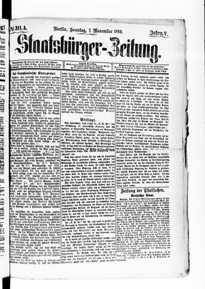 Staatsbürger-Zeitung on Nov 7, 1869