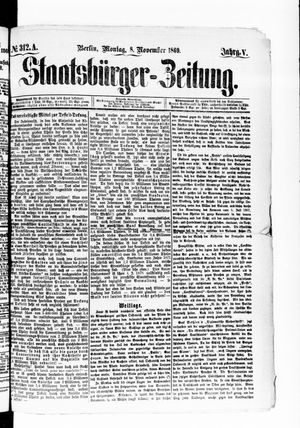 Staatsbürger-Zeitung vom 08.11.1869