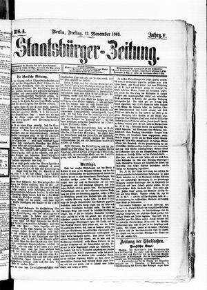 Staatsbürger-Zeitung vom 12.11.1869