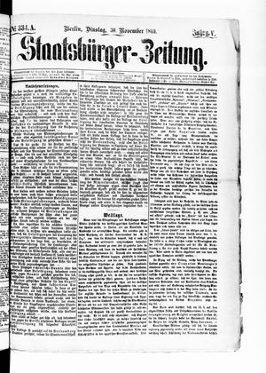 Staatsbürger-Zeitung vom 30.11.1869