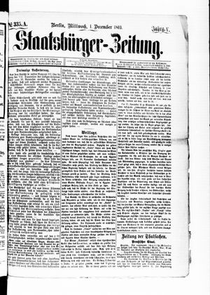 Staatsbürger-Zeitung on Dec 1, 1869
