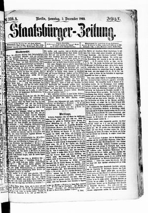 Staatsbürger-Zeitung vom 05.12.1869