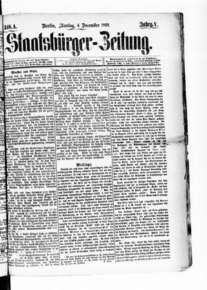 Staatsbürger-Zeitung on Dec 6, 1869