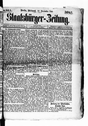 Staatsbürger-Zeitung vom 22.12.1869