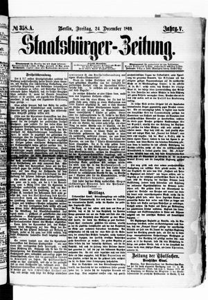 Staatsbürger-Zeitung vom 24.12.1869
