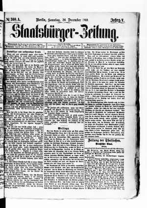 Staatsbürger-Zeitung vom 26.12.1869