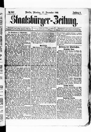 Staatsbürger-Zeitung vom 27.12.1869