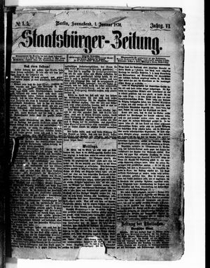 Staatsbürger-Zeitung on Jan 1, 1870