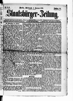 Staatsbürger-Zeitung on Jan 5, 1870