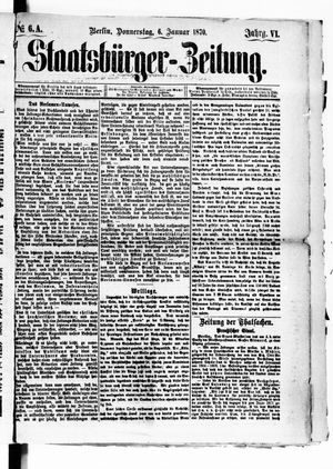 Staatsbürger-Zeitung on Jan 6, 1870