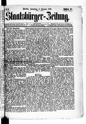 Staatsbürger-Zeitung vom 09.01.1870