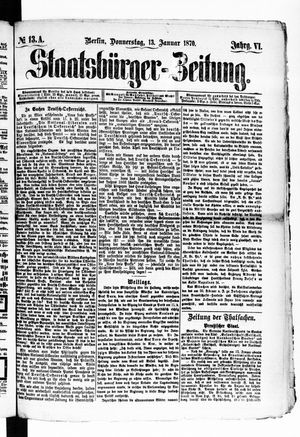 Staatsbürger-Zeitung on Jan 13, 1870
