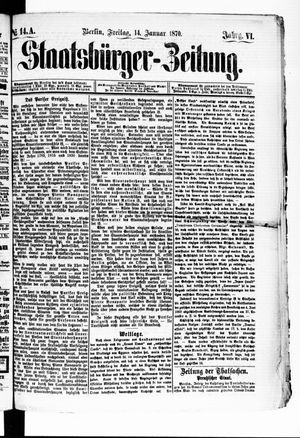Staatsbürger-Zeitung vom 14.01.1870