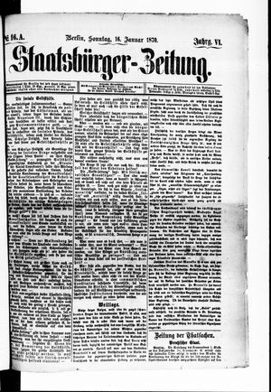 Staatsbürger-Zeitung on Jan 16, 1870