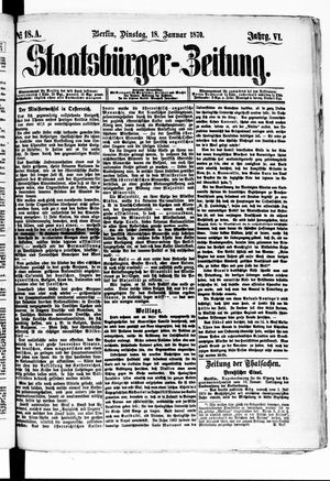 Staatsbürger-Zeitung vom 18.01.1870